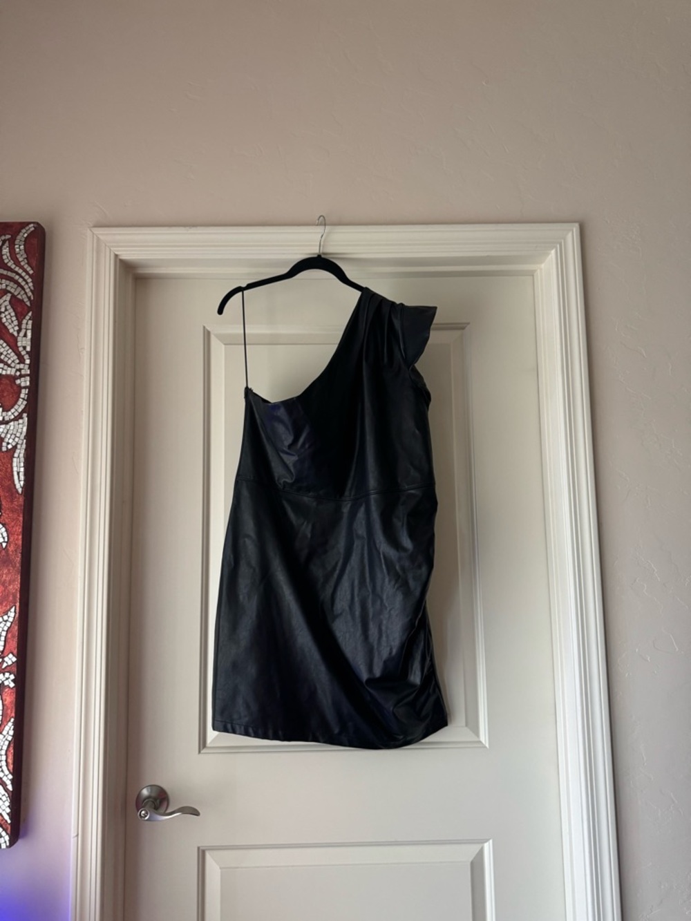 EXPRESS One‑Shoulder Faux Leather Dress – Size XL (NWOT)